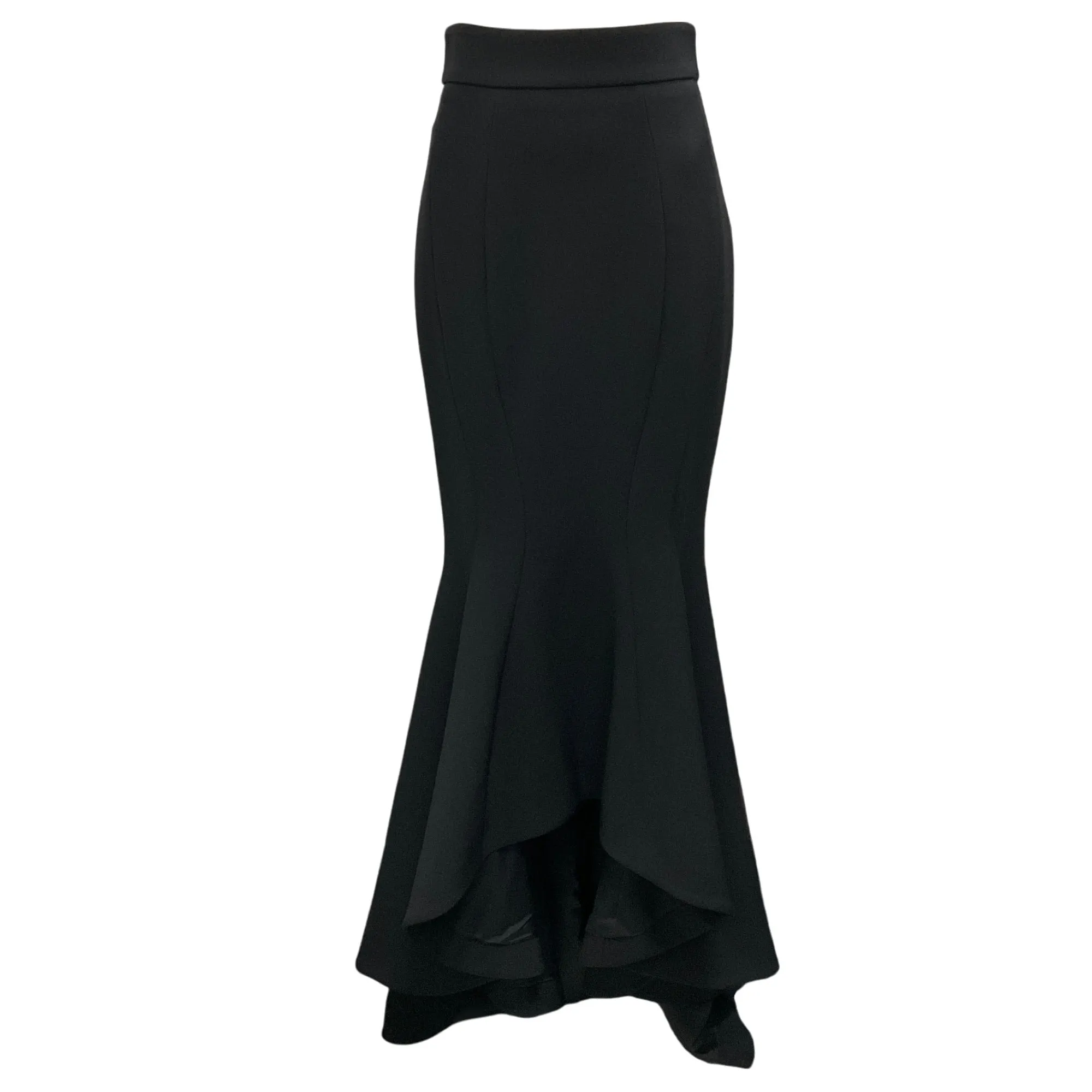 Alexandre Vauthier Black Compact Crepe Maxi Skirt