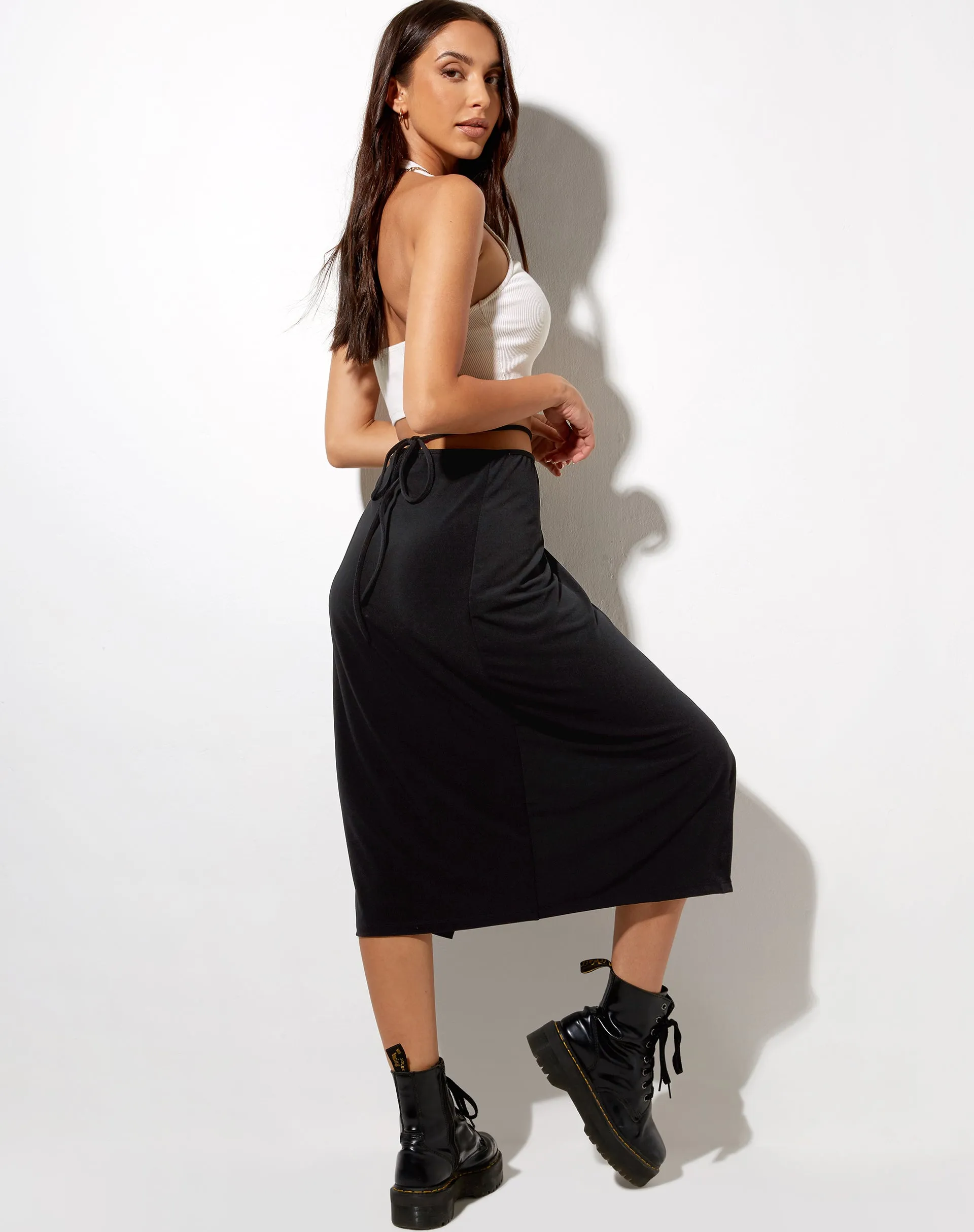 Alicia Midi Skirt in Black