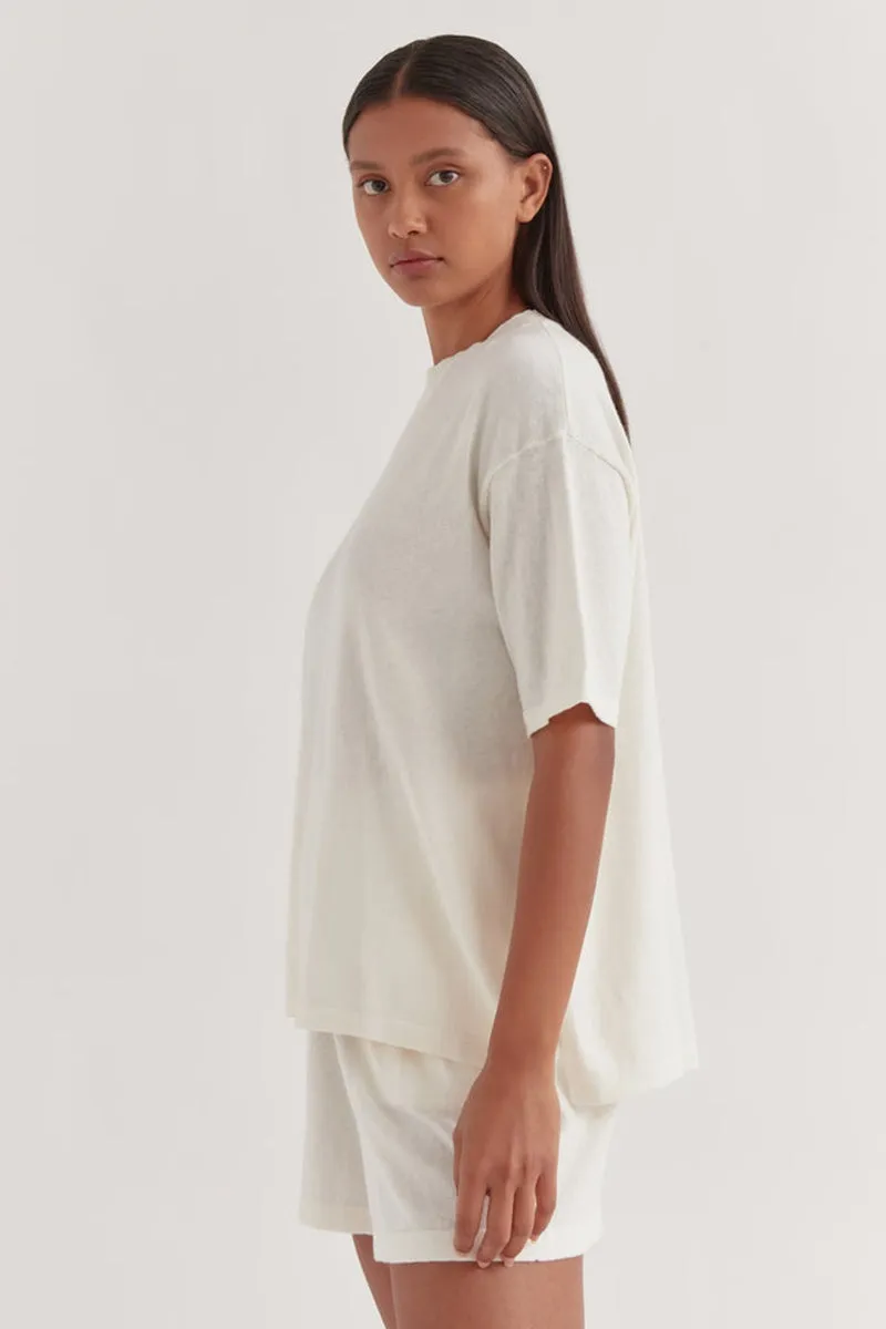 Assembly Label - Cotton Cashmere Relaxed Tee - Antique White