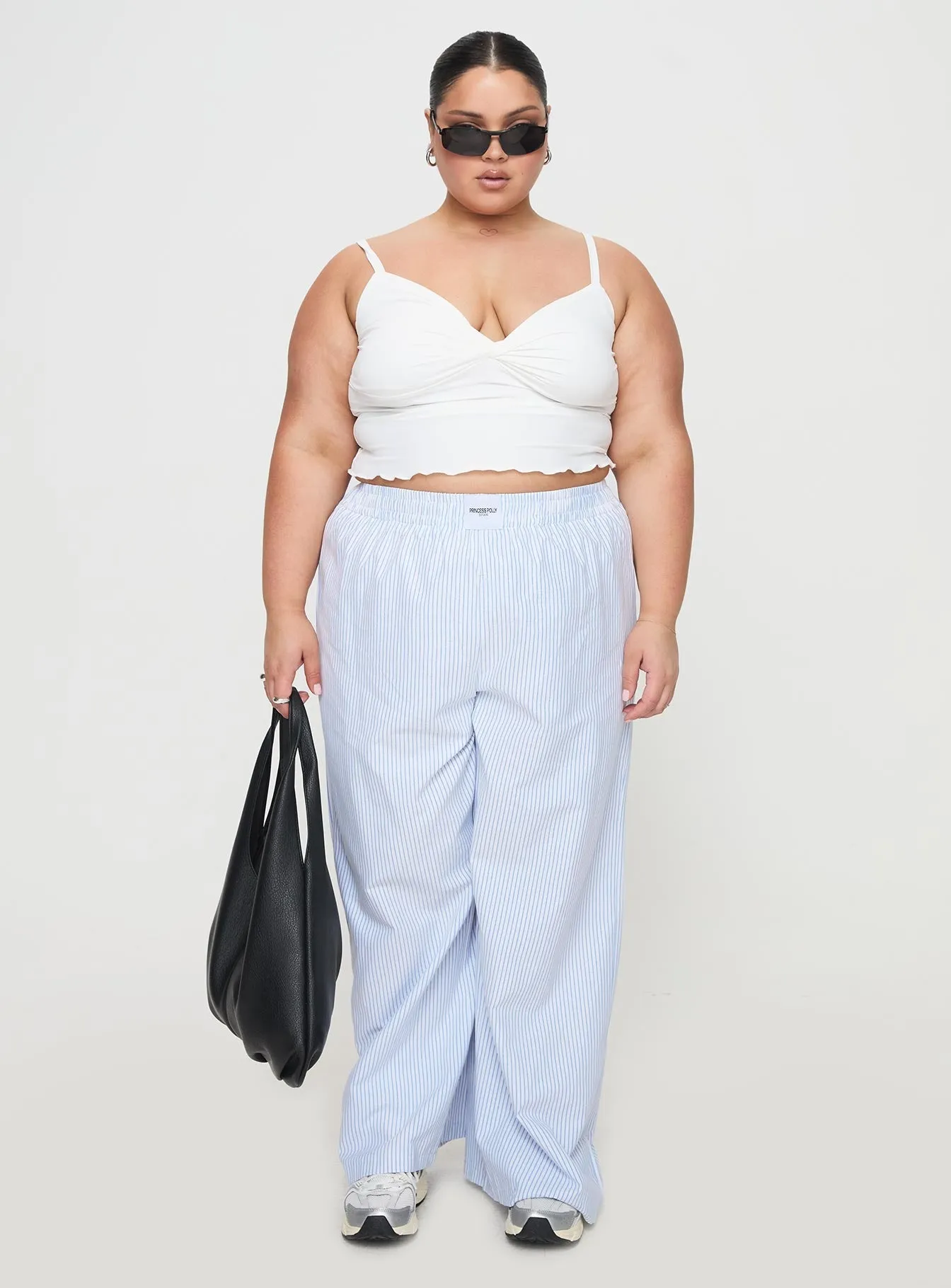 Beach House Pants Blue Stripe Curve