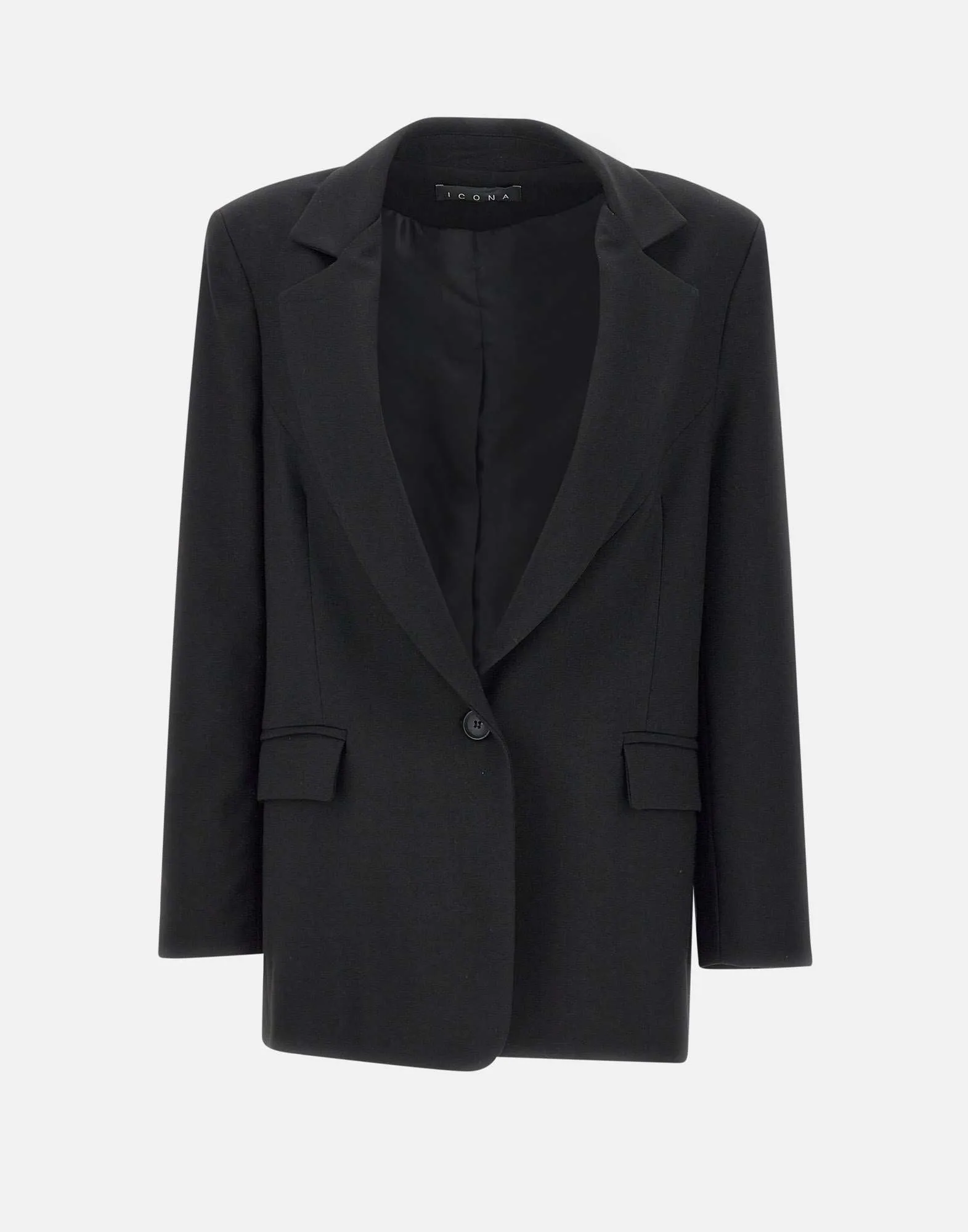 Black Viscose Blend Blazer with Cut-Outs