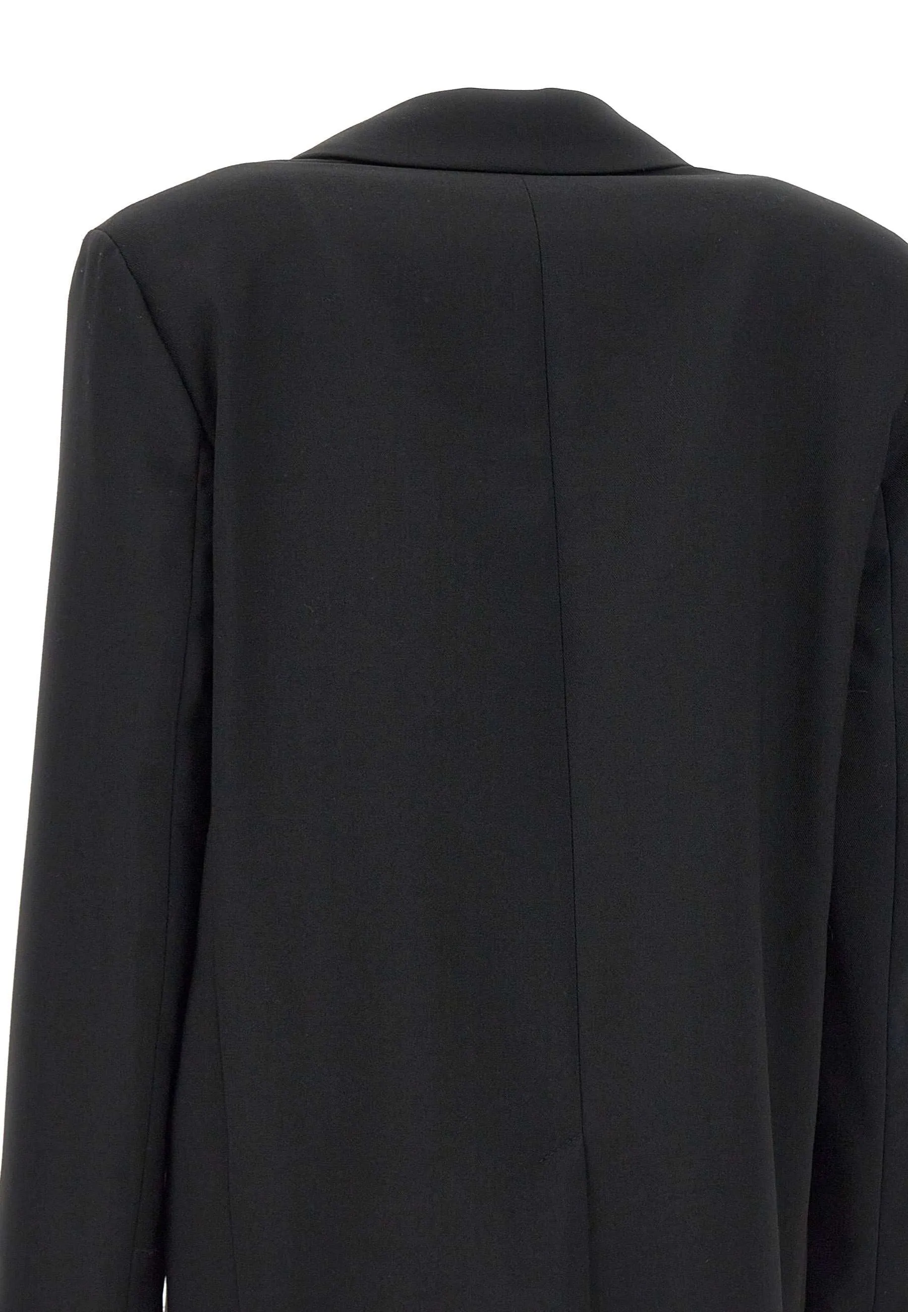 Black Viscose Blend Blazer with Cut-Outs