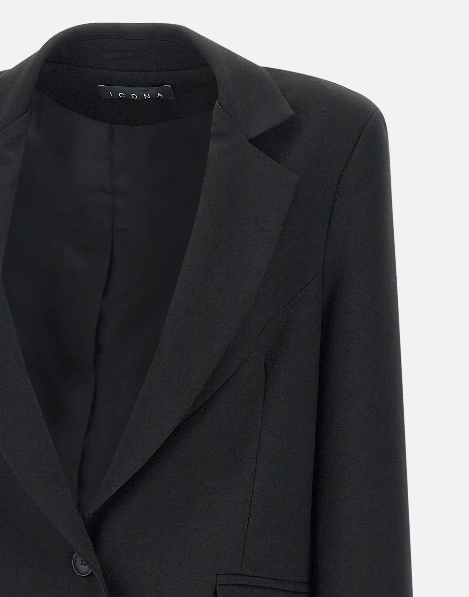 Black Viscose Blend Blazer with Cut-Outs