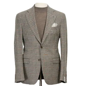 Brown & Khaki Houndstooth Check Montana Contemporary Fit Sport Jacket - Jack Victor