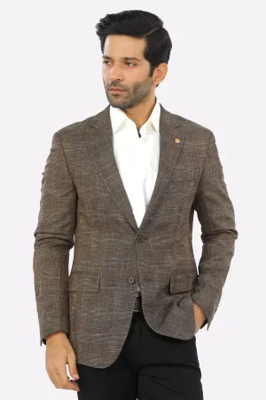 Brown Check Blazer for Men's