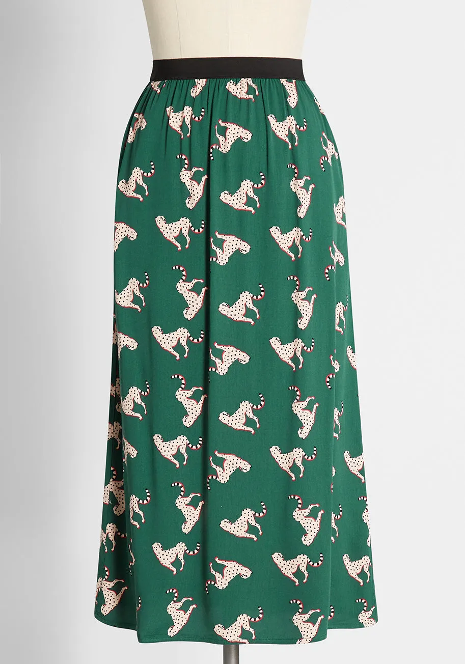 Can't Cat-ch Me Midi Skirt