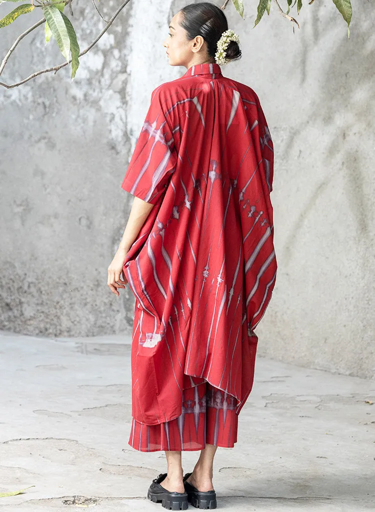 Carmine Cowl Kaftan Set