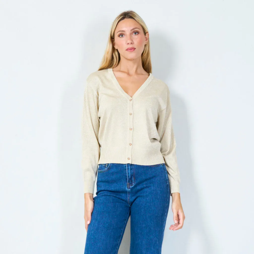 Classic v-neck button-down cardigan wholesale