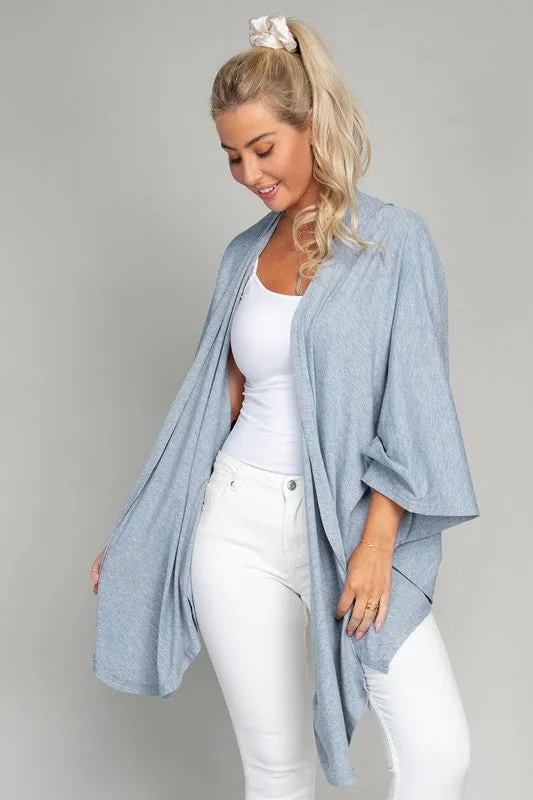 Drop Shoulder Open Front Cardigan *Online Only*