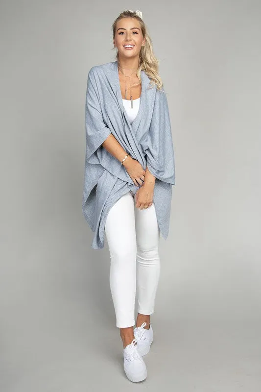 Drop Shoulder Open Front Cardigan *Online Only*