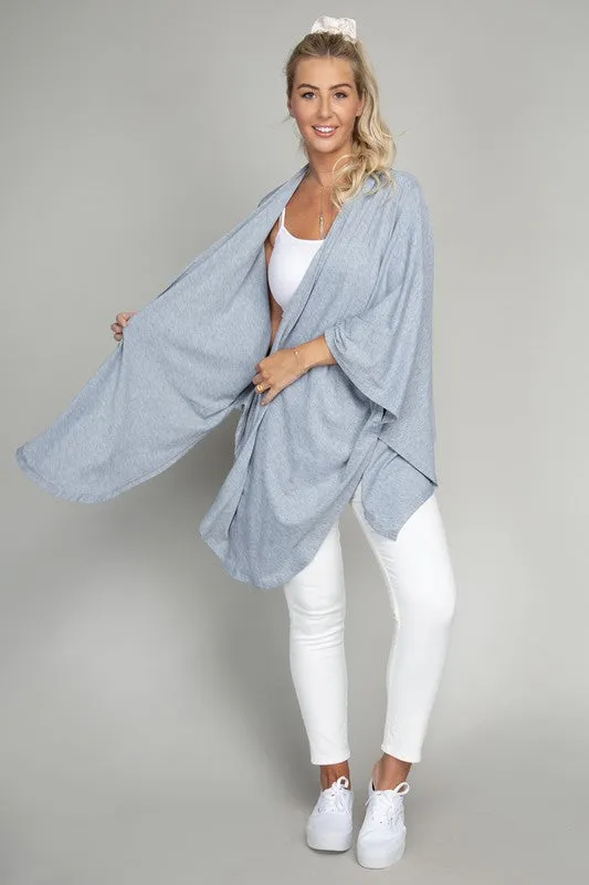 Drop Shoulder Open Front Cardigan *Online Only*