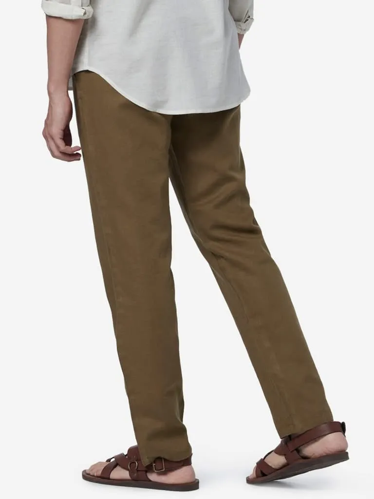 ETA Brown Slim Fit Chinos