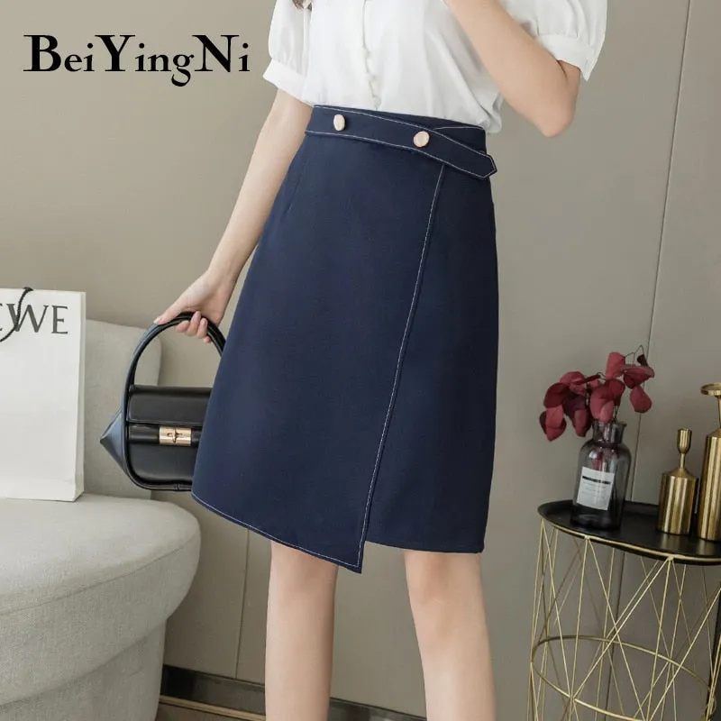 Joskaa Christmas Gift Beiyingni Mini Skirts Womens A Line Casual 2024 Spring Summer All-match High Waist Skirt Female Irregular Harajuku Saias Mujer