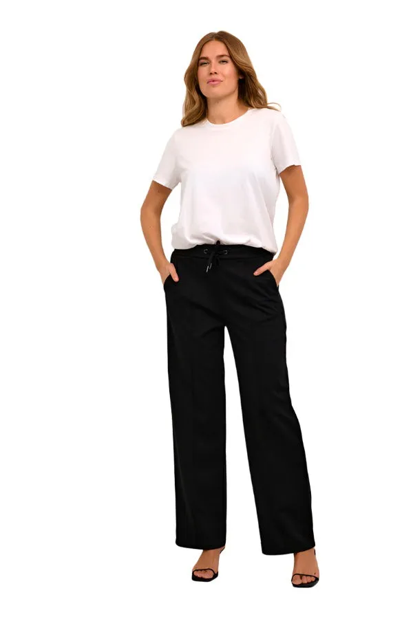 Kaffe Womens Trousers Jenny Straight Pants Black Deep