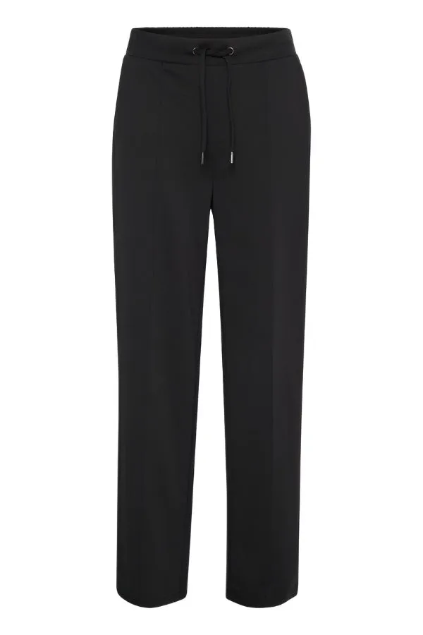 Kaffe Womens Trousers Jenny Straight Pants Black Deep