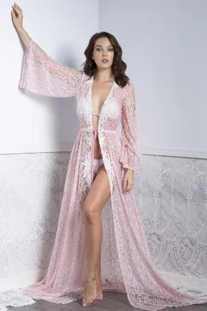 Kika Pink Long Cover Up Swimwear - Beachwear