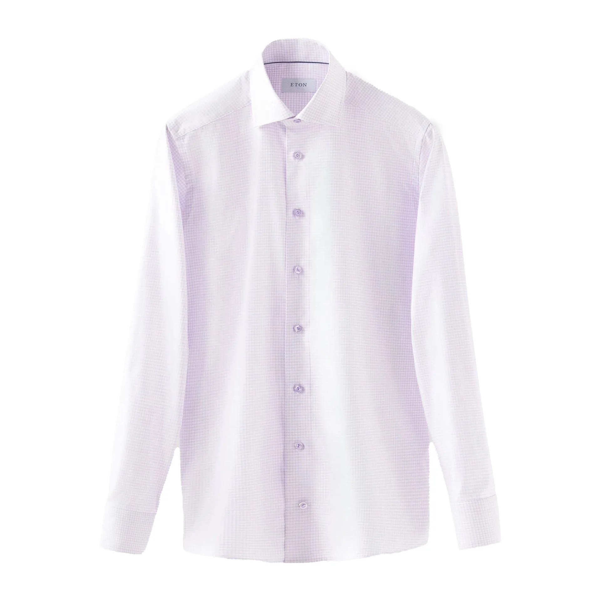 Light Purple Micro Check Cotton Tencel™ Contemporary Fit Shirt - ETON