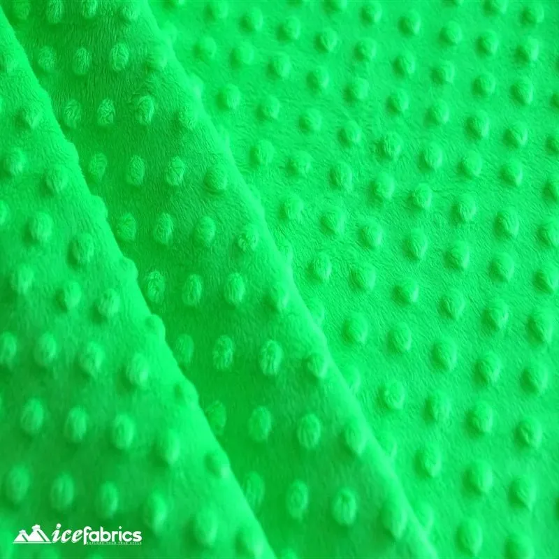 Lime Minky Dot Fabric