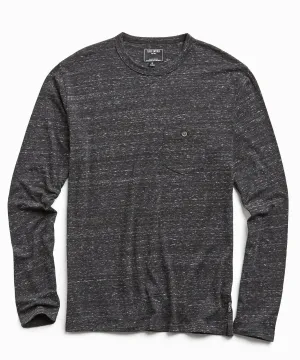 Long Sleeve Heather Tee in Black