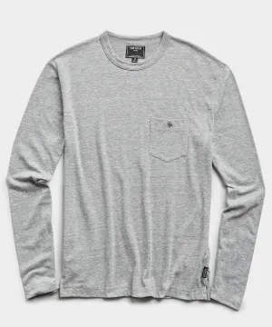 Long Sleeve Heather Tee in Pebble Grey