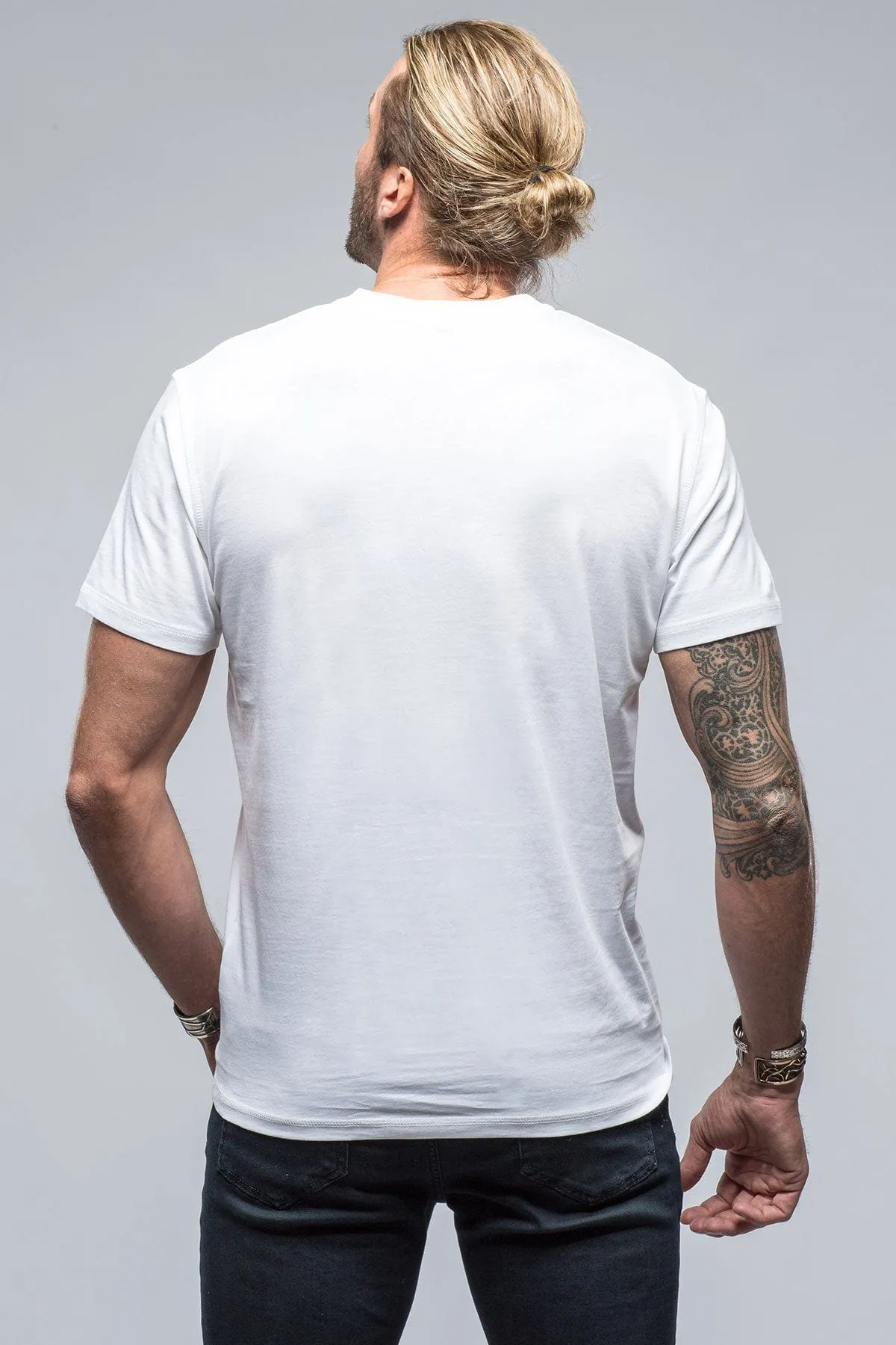 Mendocino Cotton SS Henley in White