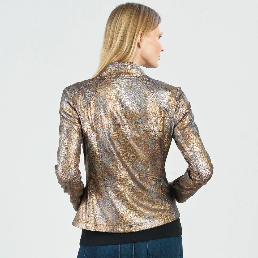 Metallic Liquid Leather™ Textured Signature Jacket - Copper