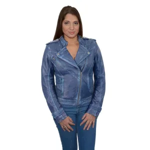 Milwaukee Leather Women's Maiden Royal Blue Premium Sheepskin