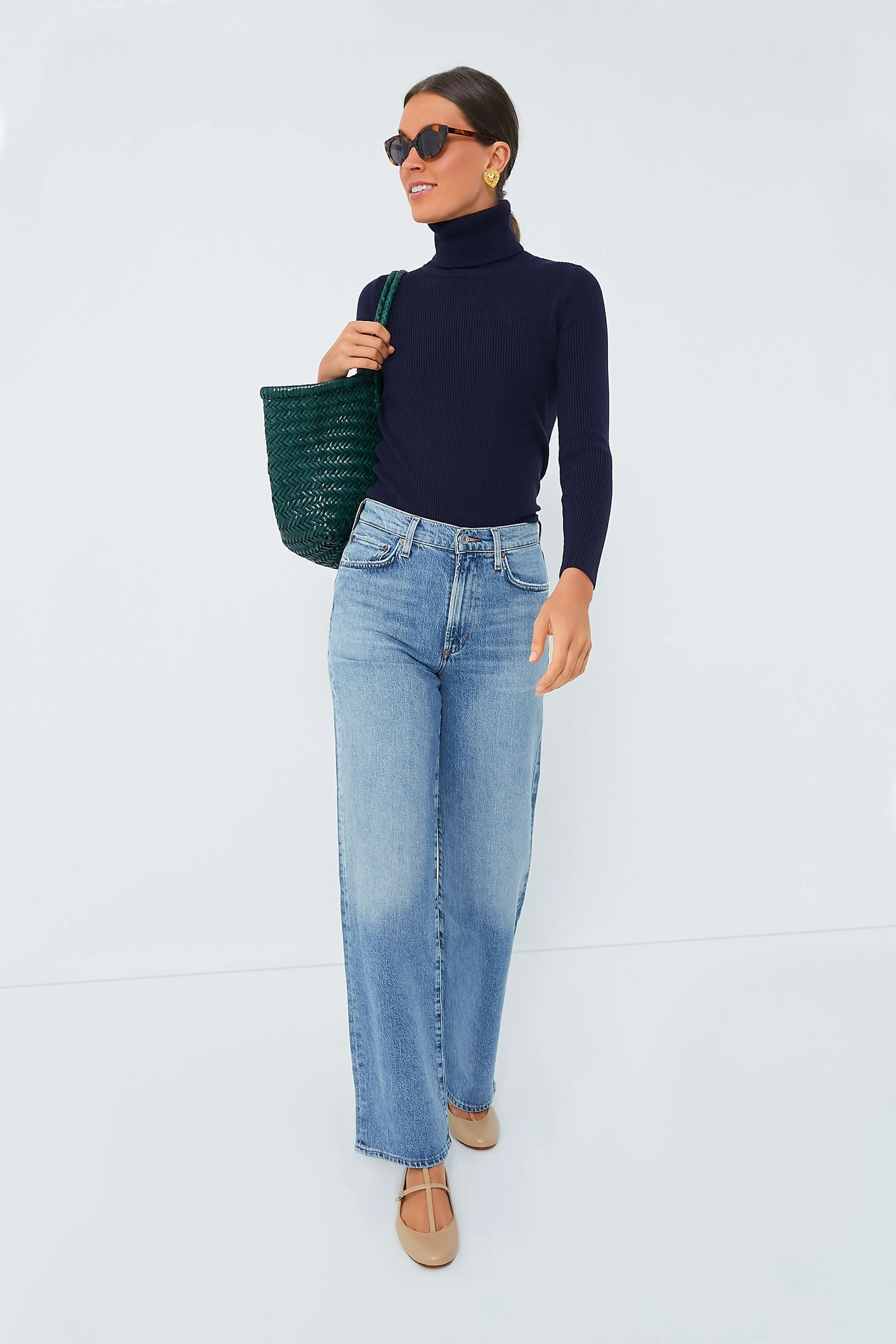 Navy Arlo Ribbed Turtleneck