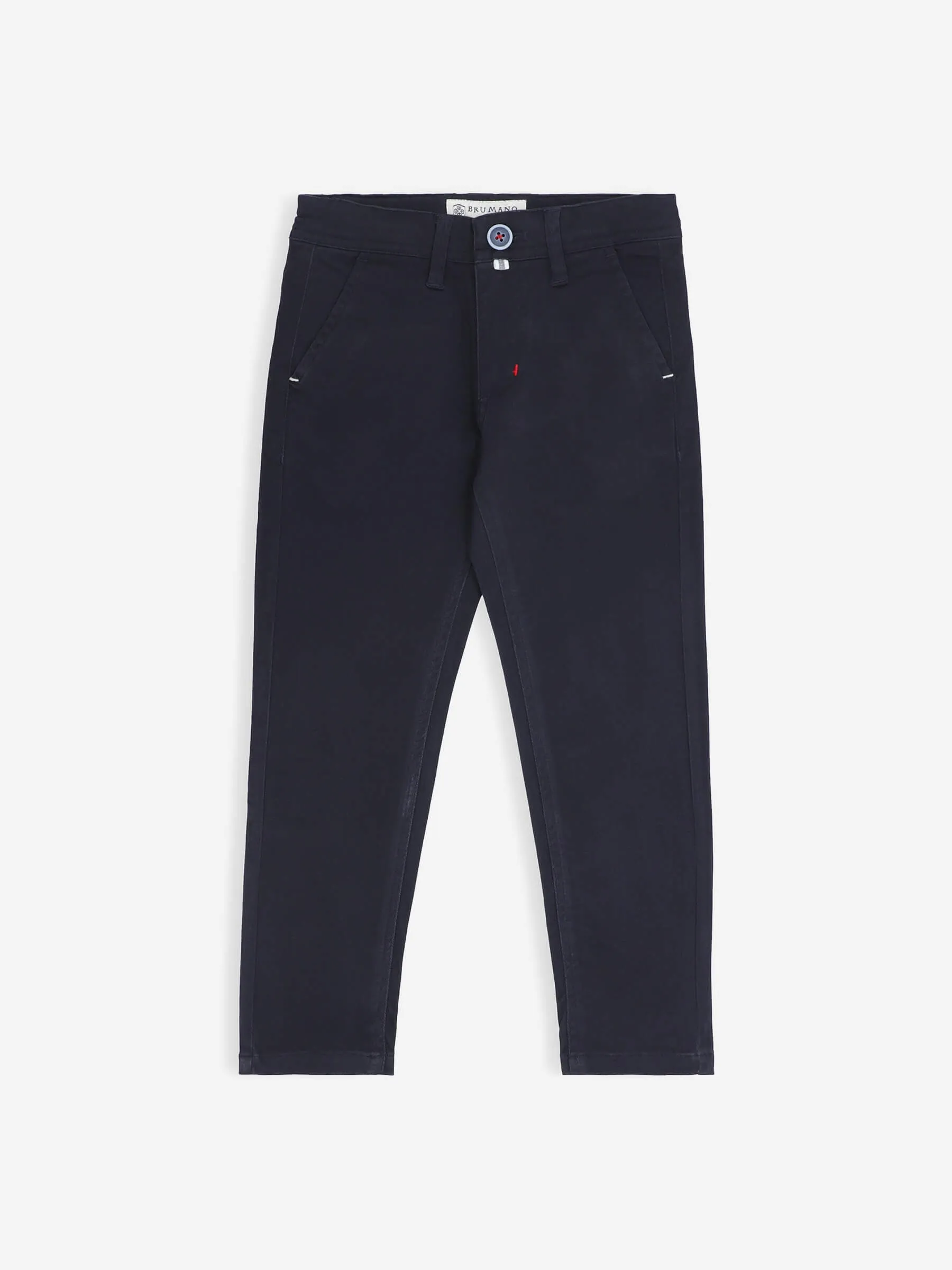 Navy Blue Casual Chino With Flap Pockets