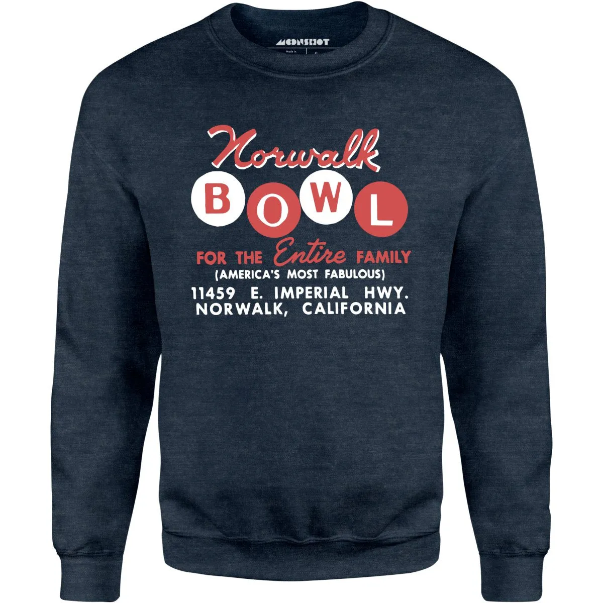 Norwalk Bowl - Norwalk, CA - Vintage Bowling Alley - Unisex Sweatshirt