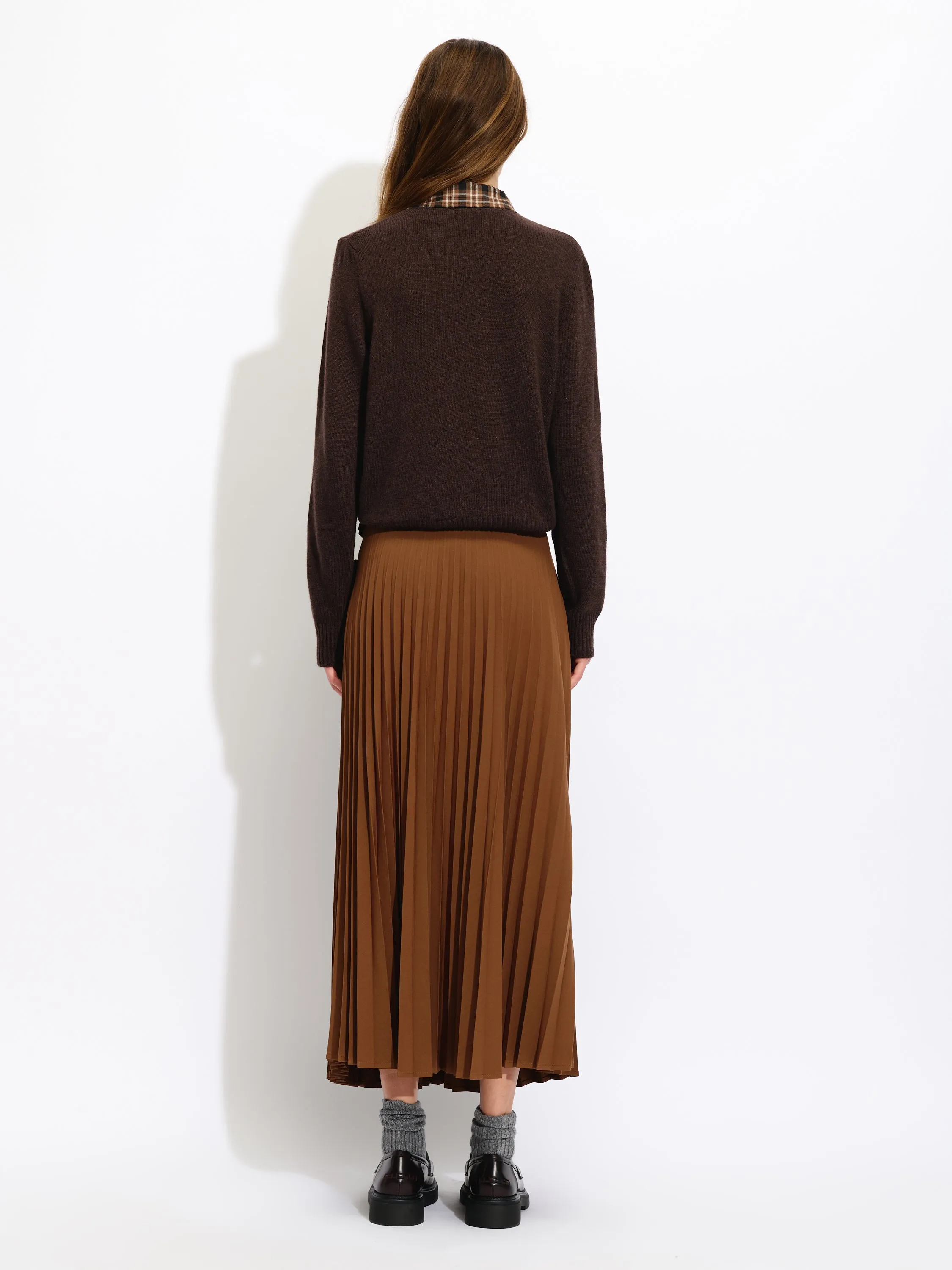 Pleated Zippered Skirt