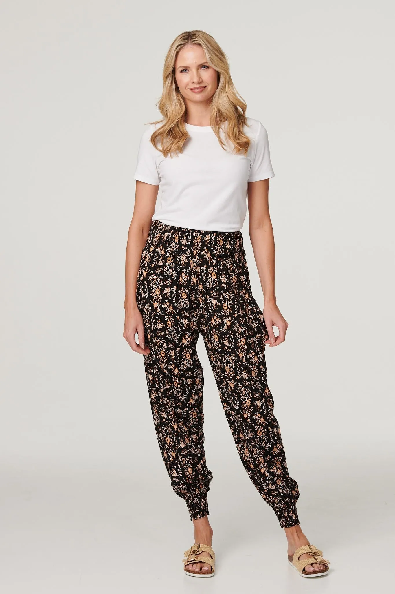 Printed Relaxed Tapered Harem Pants