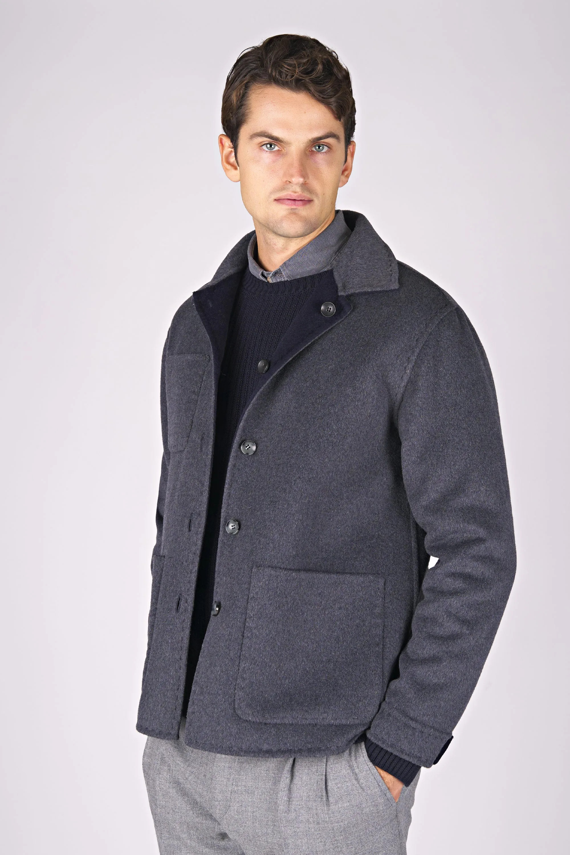 Reversible Double-Face Wool-Blend Jacket