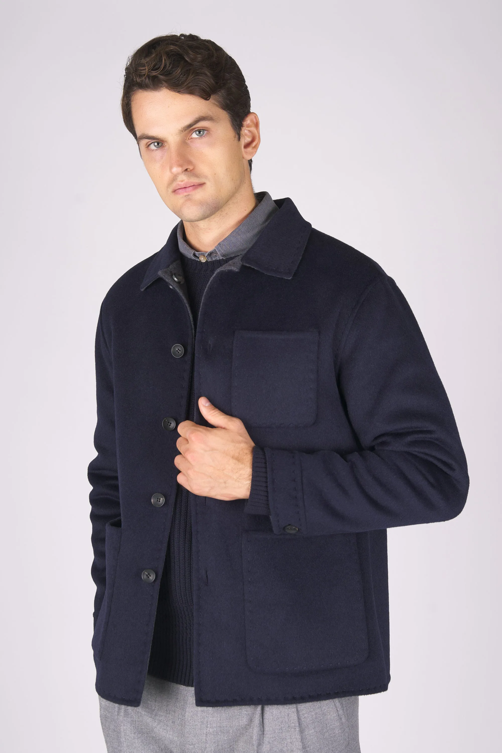 Reversible Double-Face Wool-Blend Jacket