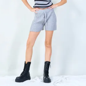 Ribbed knit shorts with drawstring waist wholesale