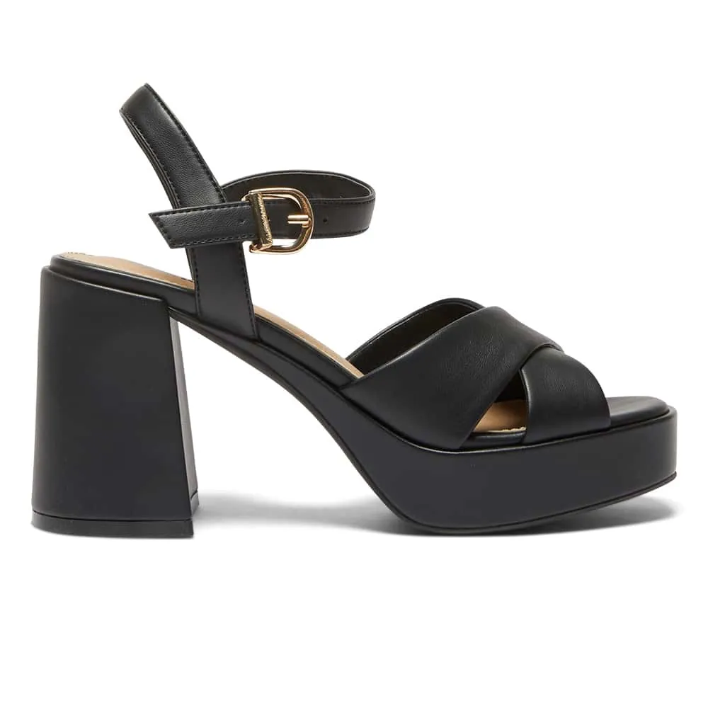 Sienna Heel in Black Smooth