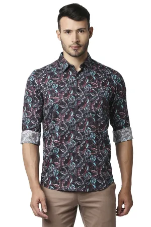 Slim Fit Digital Satin Printed Shirt