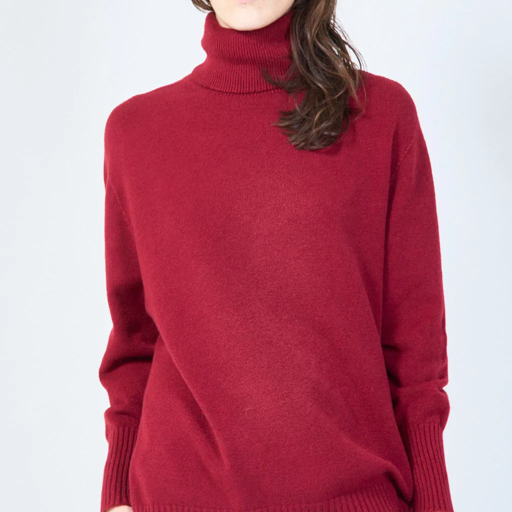 Soft turtleneck knit sweater wholesale