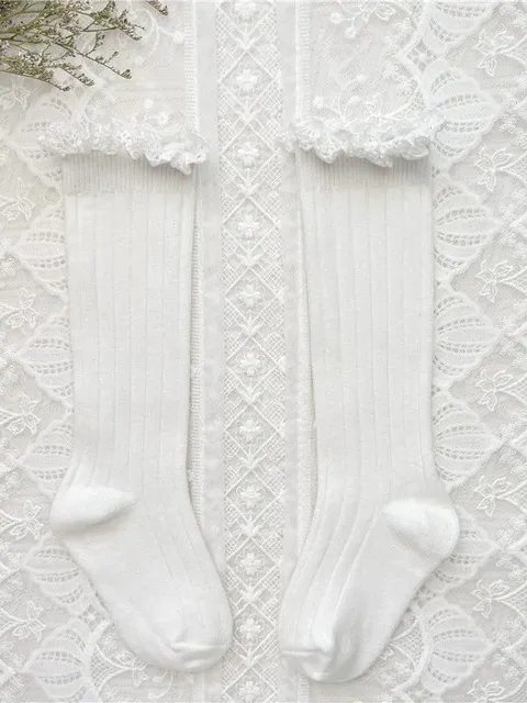 Sweet and Simple Eyelet Ruffle Socks