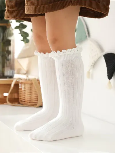 Sweet and Simple Eyelet Ruffle Socks