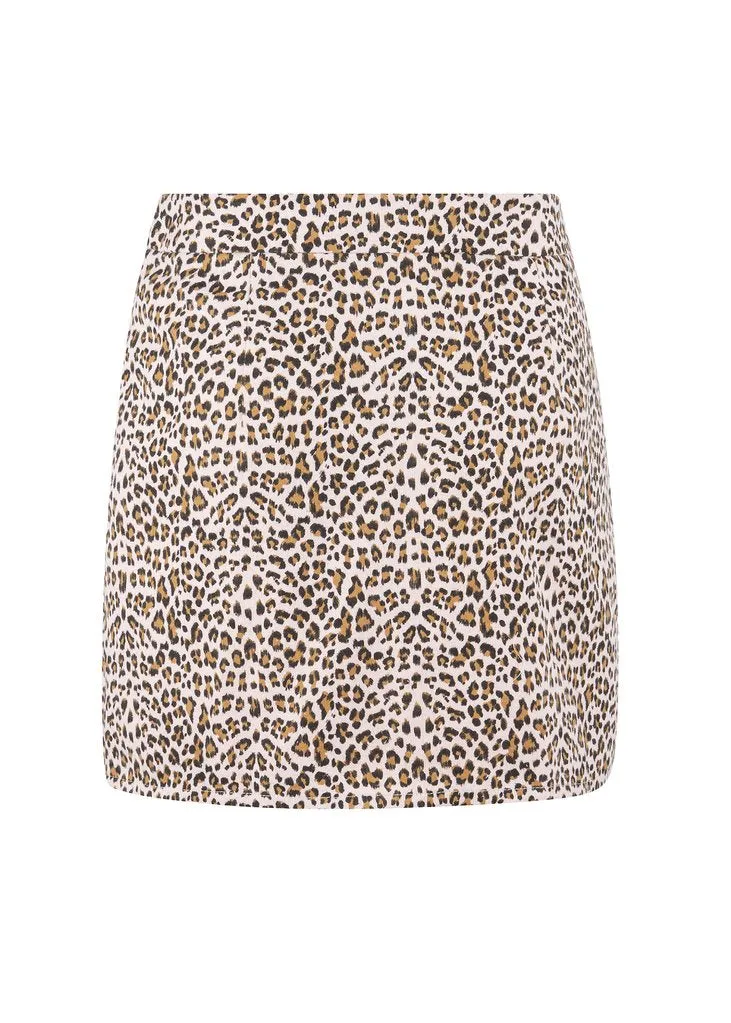 Sweet Emotion Leopard Print Mini Skirt with Zipper Detailing