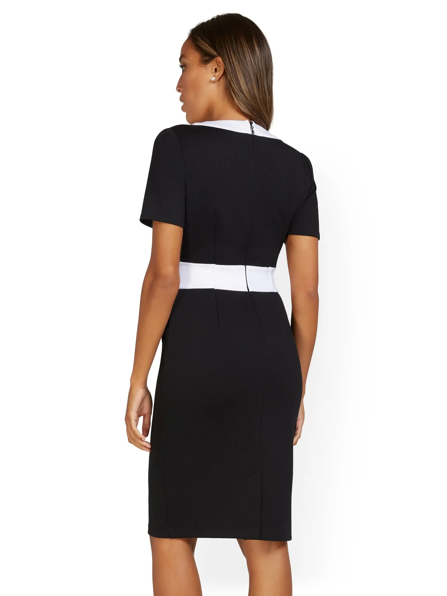 Tall V-Neck Colorblock Ponte Dress