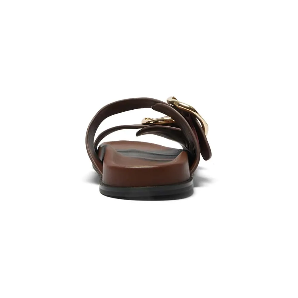 Tone Slide in Chocolate Glove Leather