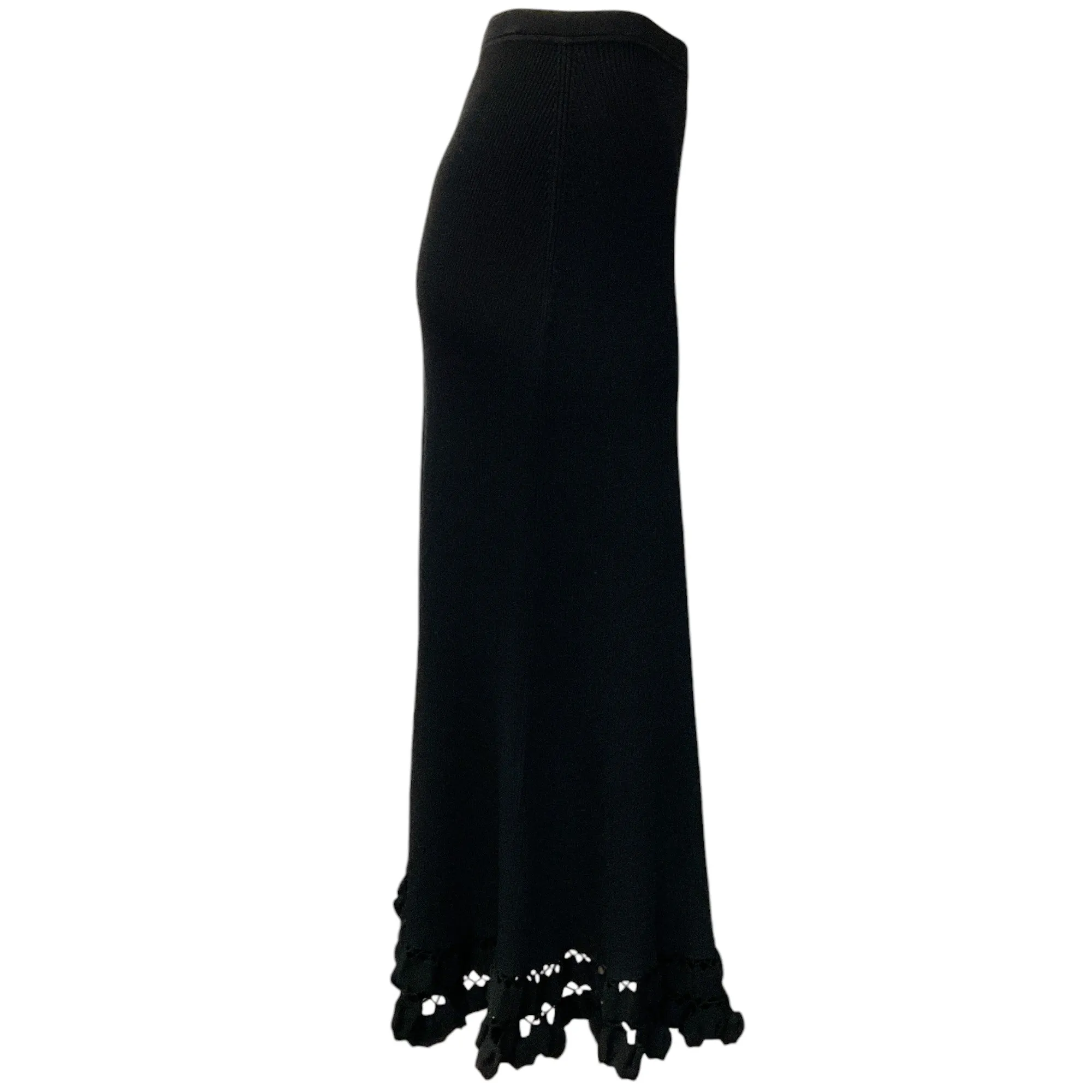 Ulla Johnson Black Ribbed Mateo Maxi Skirt