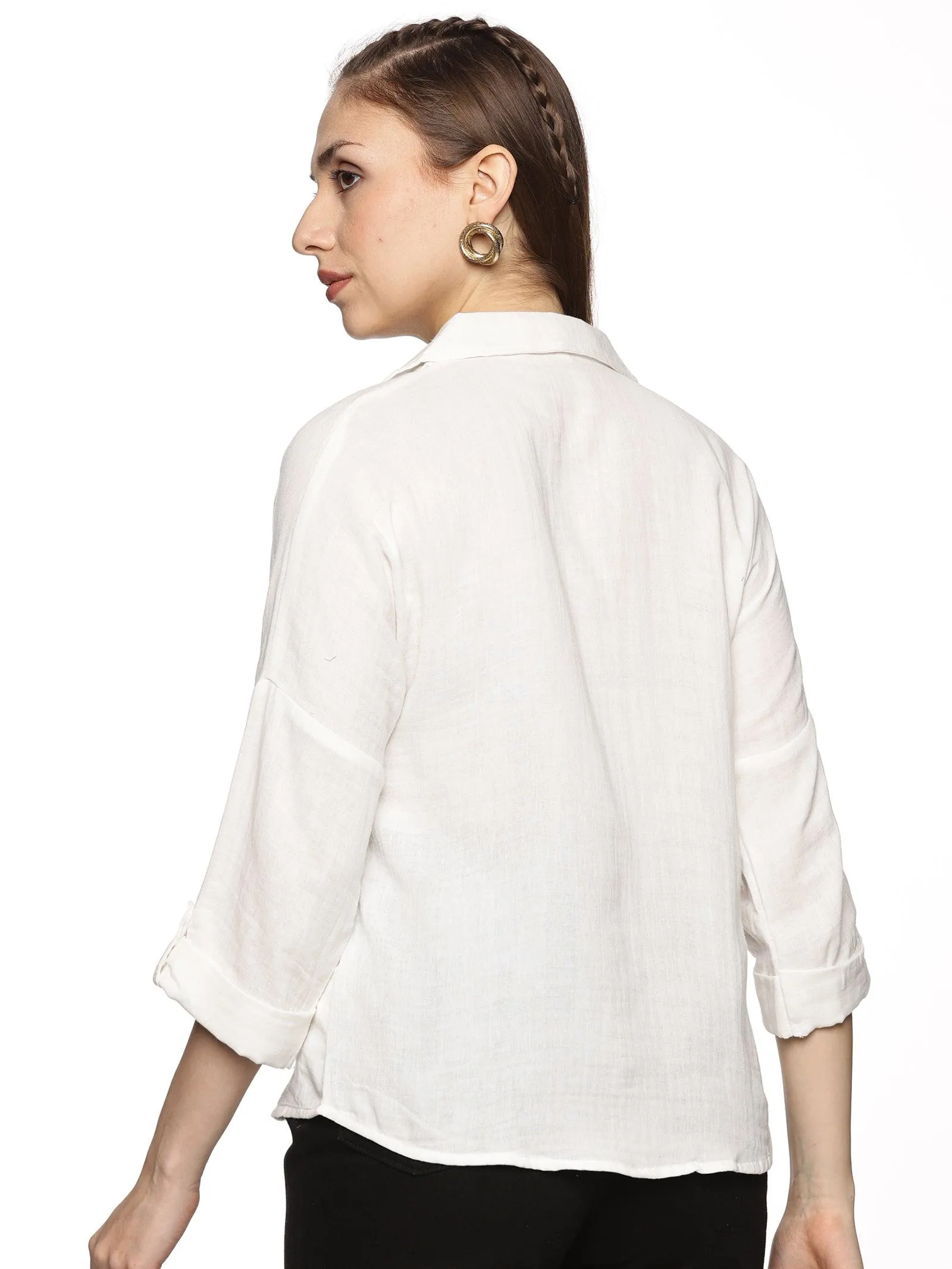 White Double Layered Trendy Cotton Top