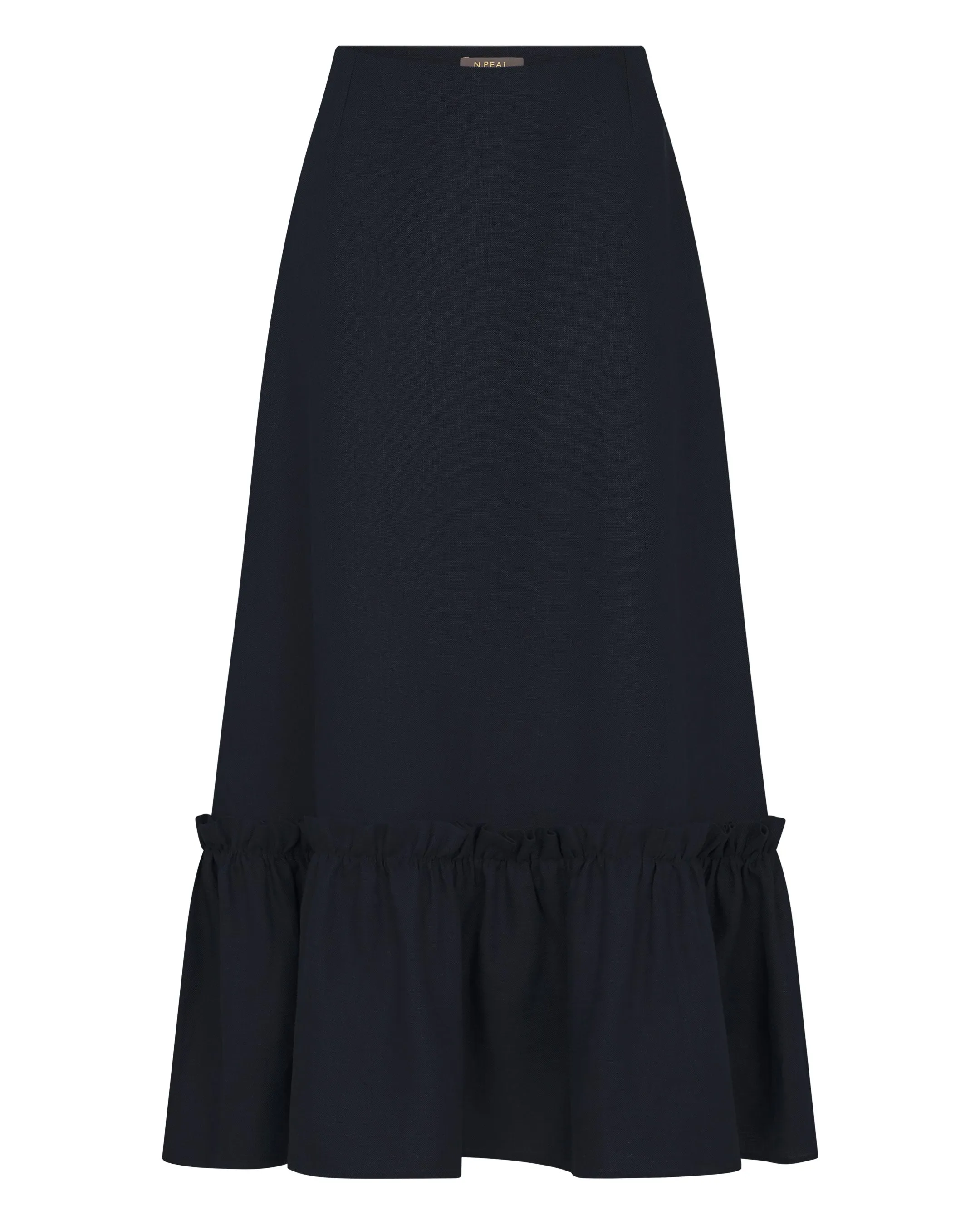 Women's Sofia Ruffle Linen Skirt Navy Blue