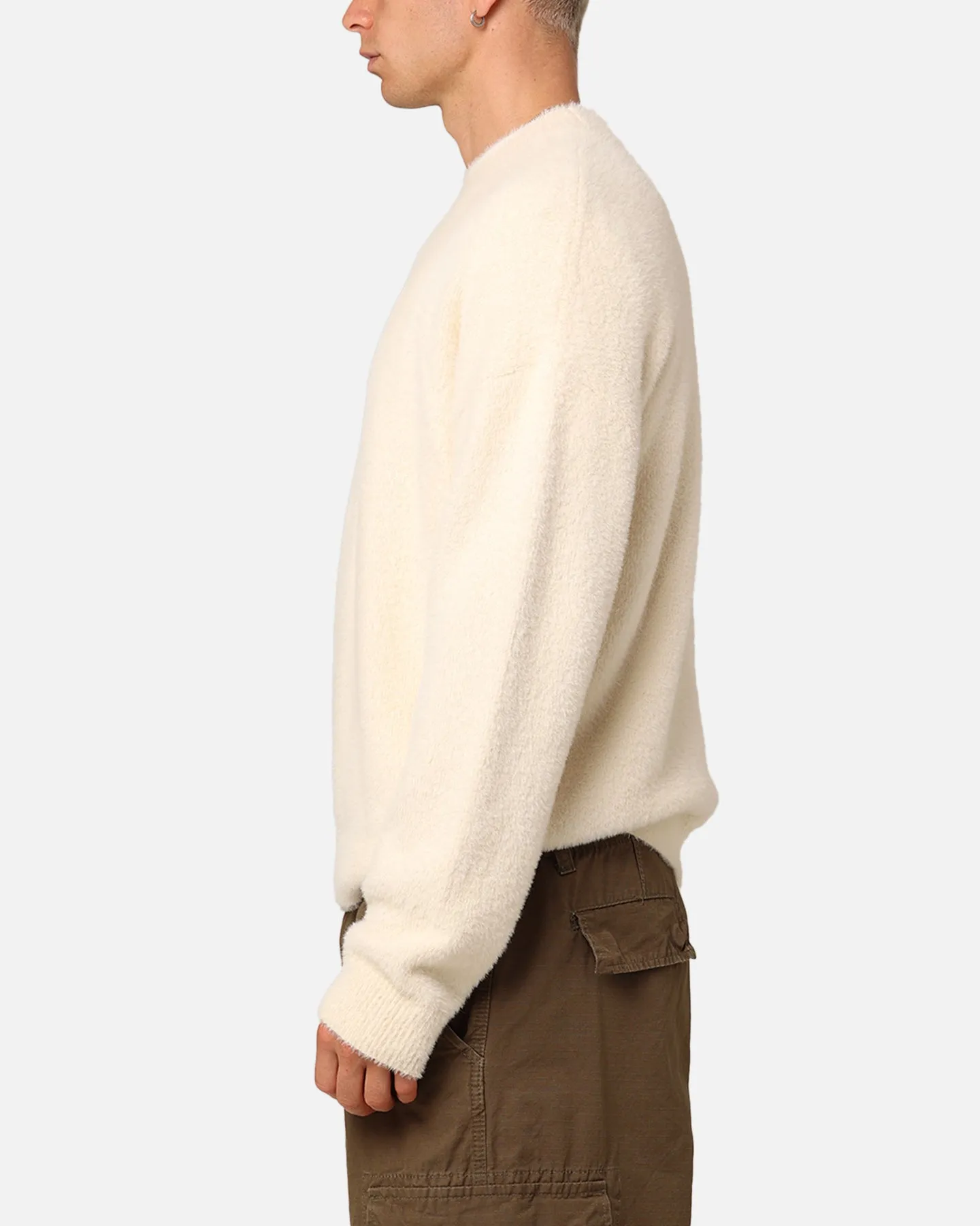 XXIII Crew Neck Fluffy Sweater Cream/White