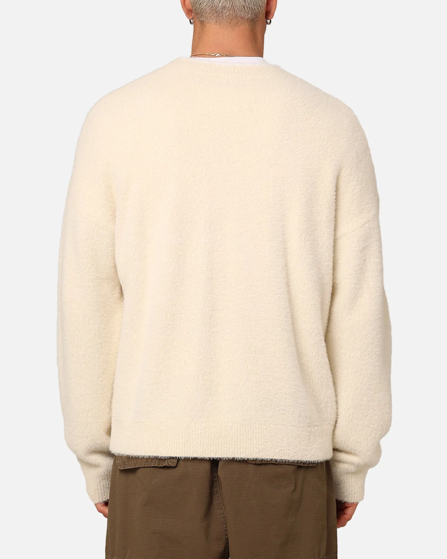 XXIII Crew Neck Fluffy Sweater Cream/White